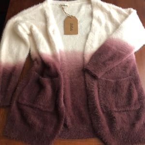 Fuzzy Ombré Cardigan